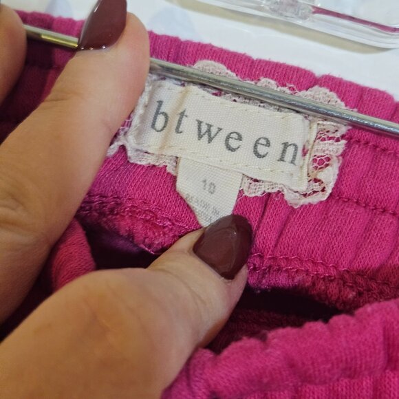 Btween Girls Size 10 Jogger Set Pink 2-Piece Fleece Rhinestones Sweat Set - Picture 6 of 13